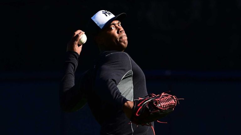 New York Yankees spring training 2016 152 New York Yankees Aroldis Chapman works out today during the first day of Spring Training at George M. Steinbrenner Field in Tampa Florida. Feb. 18, 2016
