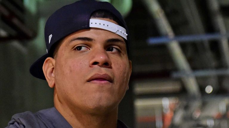New York Yankees spring training 2016 160 New York Yankees' Dellin Betances speaks to the media during the first day of spring training at George M. Steinbrenner Field in Tampa Fla. on Thursday, Feb. 18, 2016.