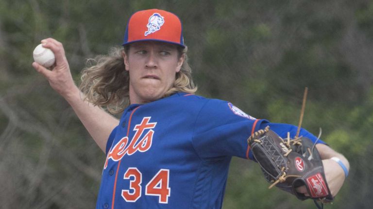 Mets pitcher Noah Syndergaard during a spring training workout in Port St. Lucie, Fla. Saturday Feb. 20, 2016.