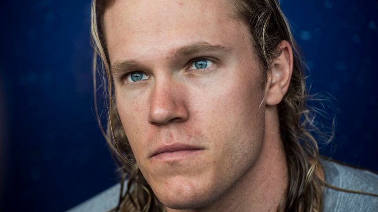  New York Mets pitcher Noah Syndergaard talks to reporters after a spring training workout Thursday Feb 18, 2016 in Port St. Lucie, FL.