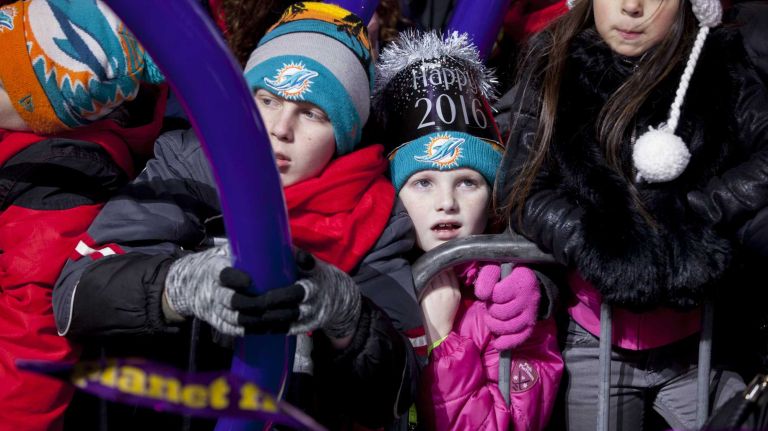 New Year's Eve in NYC 2015 to 2016: Pictures of the ball drop in Times Square and more 29 People celebrate New Year's Eve during a performance in Times Square on Dec. 31, 2015.