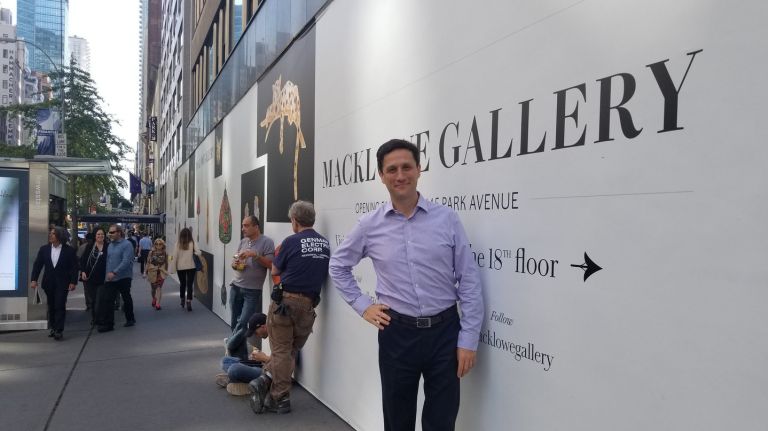 Benjamin Macklowe stands in front of Macklowe Gallery's new location on Park Avenue and 57th Street, which is slated to open the first week in November.

