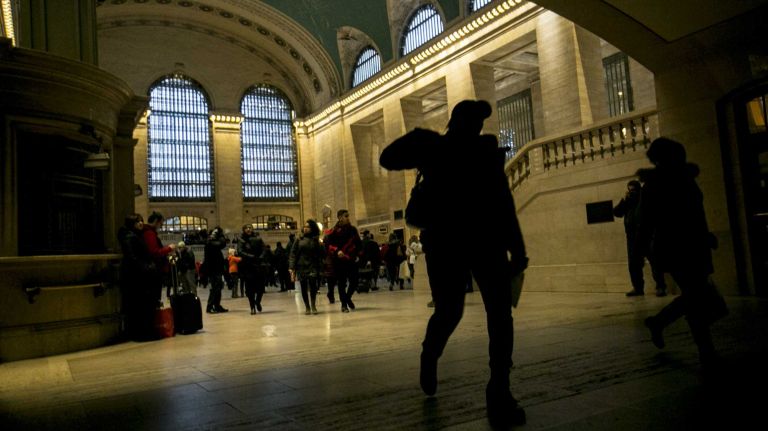 A parital power outage at Grand Central Terminal darkened corridors, and closed shops, on Feb 15, 2016.