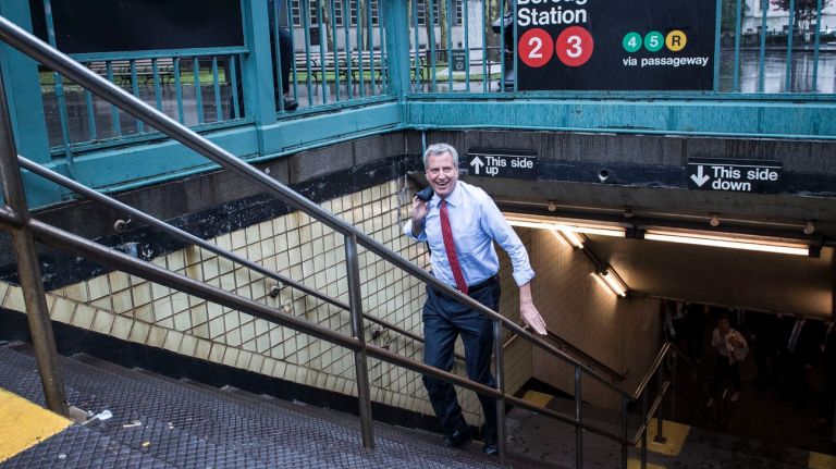 Mayor Bill de Blasio  is a very different candidate in his race for re-election than he was four years ago. 