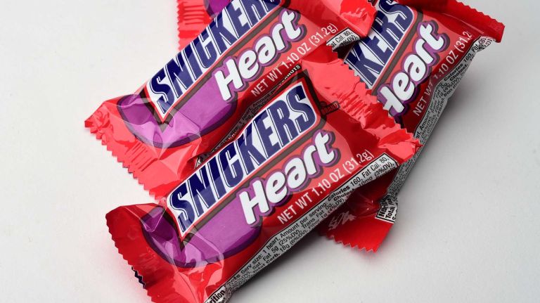 What might satisfy your honey? Try a Snickers Chocolate Candy Heart (suggested retail price, $3.49 for a 6.6-ounce pack of six).