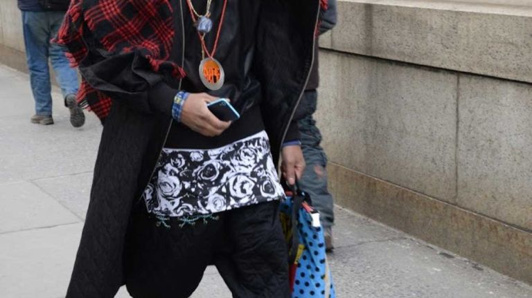 A man attends New York Fashion Week on Feb. 11, 2016.