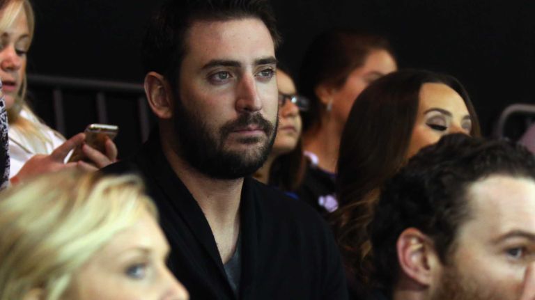 New York Mets player Matt Harvey attends the game between the New York Islanders and the Boston Bruins at Barclays Center on Oct. 23, 2015 in Brooklyn.