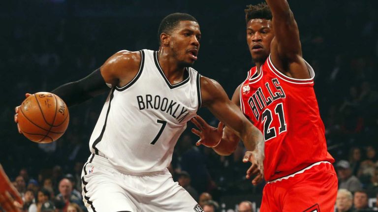 Nets vs. Bulls 36 Joe Johnson #7 of the Brooklyn Nets drives against Jimmy Butler #21 of the Chicago Bulls in the first half of a game at Barclays Center on Wednesday, Oct. 28, 2015.