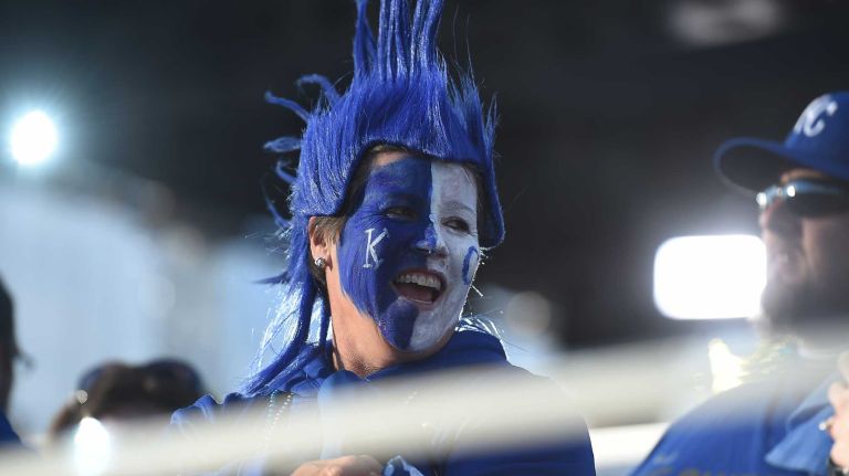 World Series Game 2: Mets vs. Royals 65 Mary Shaver, of Overland Park, MO is all ready for Game 2 of the World Series against the Kansas City Royals at Kauffman Stadium on Wednesday, Oct. 28, 2015.