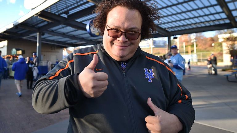 World Series Game 2: Mets vs. Royals 70 Adrian Martinez and actor and an avid New York Mets fan from New York City is ready for Game 2 of the World Series against the Kansas City Royals at Kauffman Stadium on Wednesday, Oct. 28, 2015.