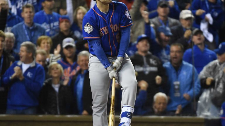 World Series Game 1: Mets vs. Royals 115 New York Mets third baseman David Wright (5) strikeout in third inning during Game 1 of the World Series against the Kansas City Royals at Kauffman Stadium on Tuesday, Oct. 27, 2015.