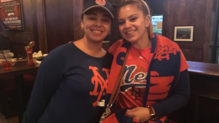 Mets World Series bid: Meet the superfans 13 Rebecca Rodriguez, 26, and Jojo Rodriguez, 25, wait for the game to start at McFadden's Restaurant and Saloon in Flushing.