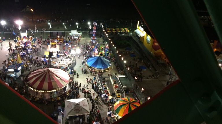 A view of Deno's Wonder Wheel Amusement Park from the Wheel on the night of July 18, 2015. 