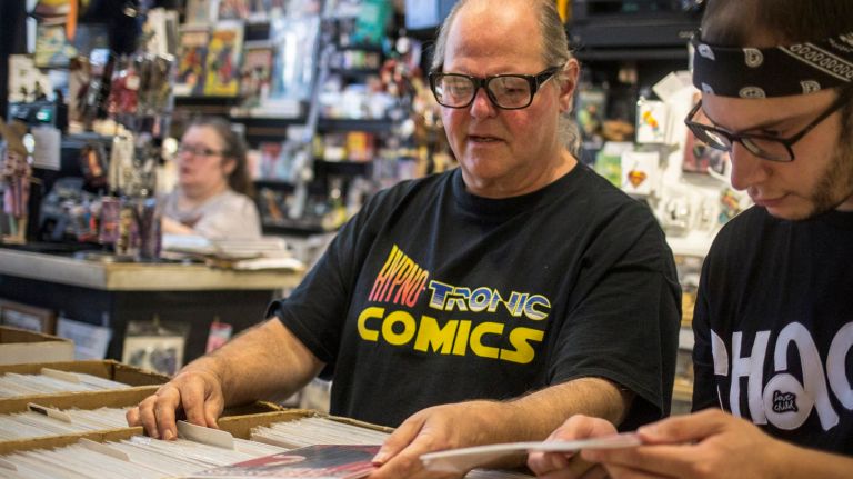Ed Varuolo, who co-owns Hypno-Tronic Comics in St. George  with his partner, Joy Ghigliotti, believes  North Shore developments will bring more foot traffic to their store.