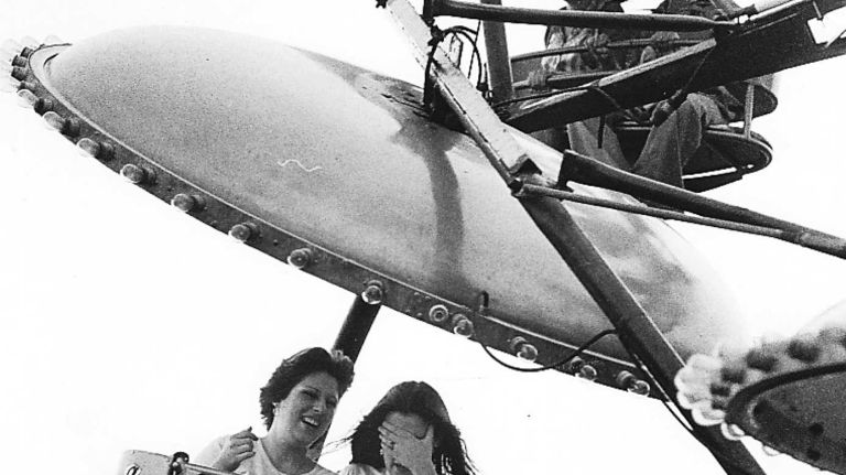 Two women try out this Rockaways' Playland ride on July 29, 1977.