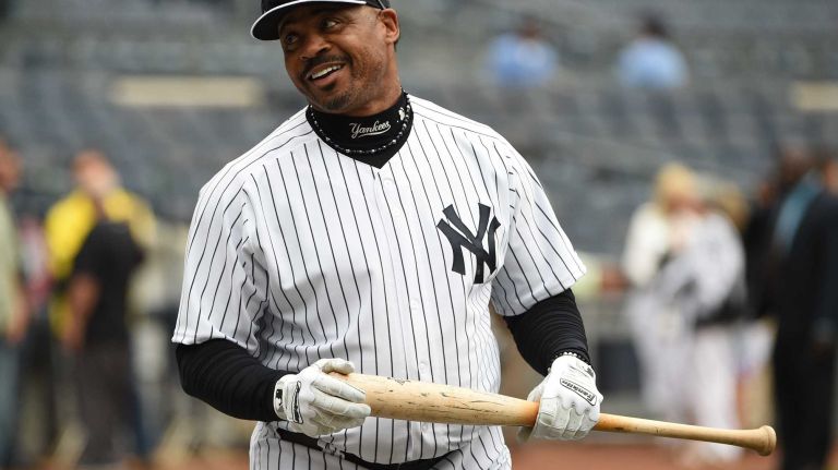 Former New York Yankees Jesse Barfield looks on at batting practice during the 69th Old-Timers' Day at Yankee Stadium before a baseball game between the Yankees and the Detroit Tigers on Saturday, June 20, 2015.