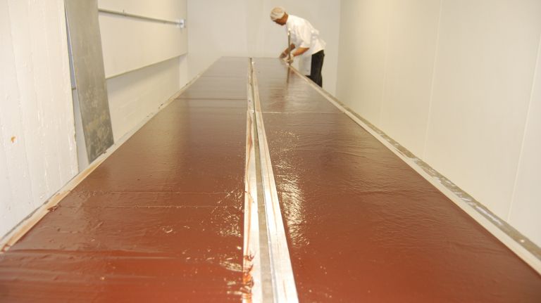 Chocolate Ganache, ready for enrobing. LOOK AT ALL THAT CHOCOLATE!