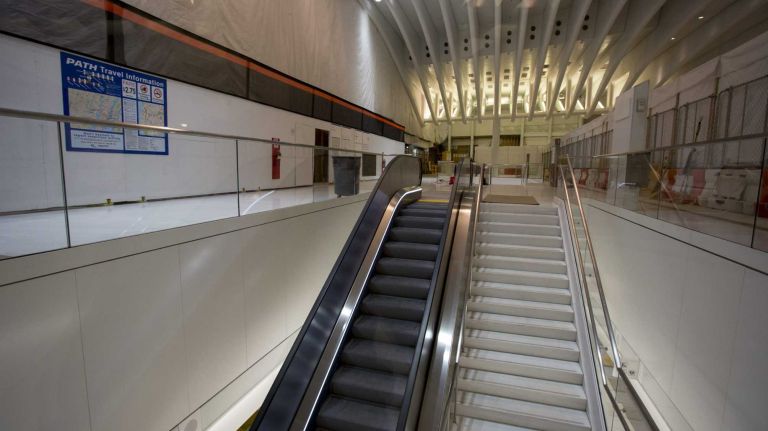 Entrance of PATH train platform on May 6, 2015. 