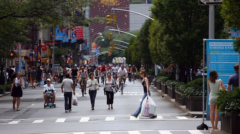 The city's Summer Streets program will bring attractions like a water park and a mini golf course to Manhattan.