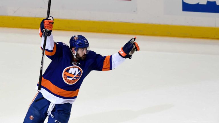 Eastern Conference quarterfinals Game 6: Islanders vs. Capitals 66 New York Islanders' Cal Clutterbuck celebrates his goal in the third period against the Washington Capitals during Game 6 of the Eastern Conference quarterfinals at Nassau Coliseum on Saturday, April 25, 2015.