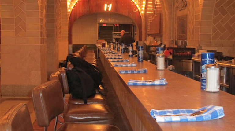 Bars have been updated and seats have been re-upholstered at the Grand Central Oyster Bar.
