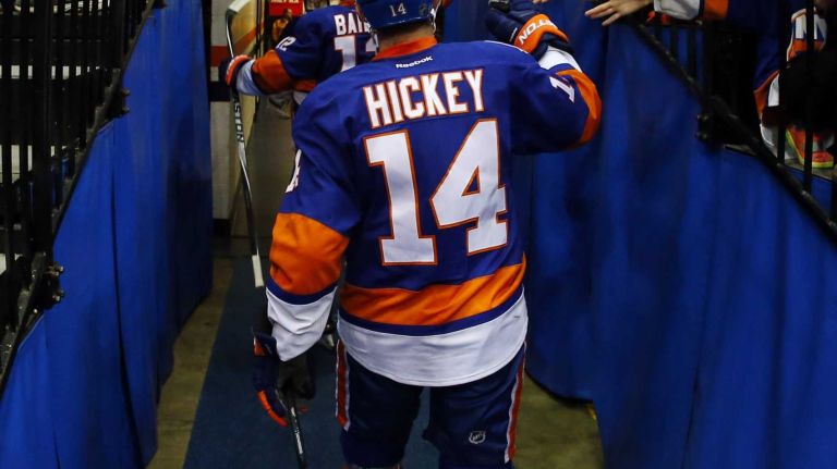Eastern Conference quarterfinals Game 6: Islanders vs. Capitals 116 Thomas Hickey of the New York Islanders walks off the ice after warming up before Game 6 of the Eastern Conference quarterfinals at Nassau Coliseum on Saturday, April 25, 2015.