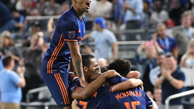 Alexander Callens, left, scored the game-tying goal in Thursday's victory over Minnesota.