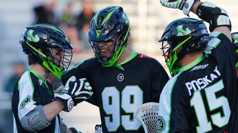 NY Lizards vs. Ohio Machine 37 HEMPSTEAD, NY - APRIL 12: Paul Rabil #99 of the New York Lizards celebrates his first goal of the season against the Ohio Machine at James M. Shuart Stadium on April 12, 2015 in Hempstead, New York. Lizards defeated the Machines 14-8. (Photo by Mike Stobe/Getty Images)