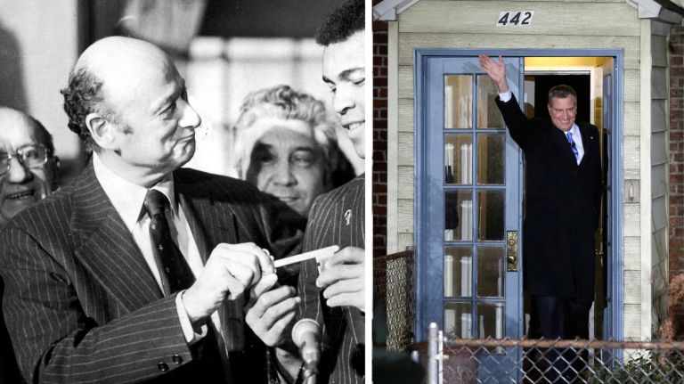 Battle of the Boroughs: Brooklyn vs. Manhattan 15 While Mayor Bill de Blasio is now a Manhattanite, he still owns his house in Park Slope--and he's been remiss to denounce his Brooklyn roots. Ed Koch, meanwhile, was born in the Bronx but moved to Greenwich Village, and he hated to leave Manhattan, and even insisted on being buried there. Of course, Ed Koch had the great unifying line about NYC: