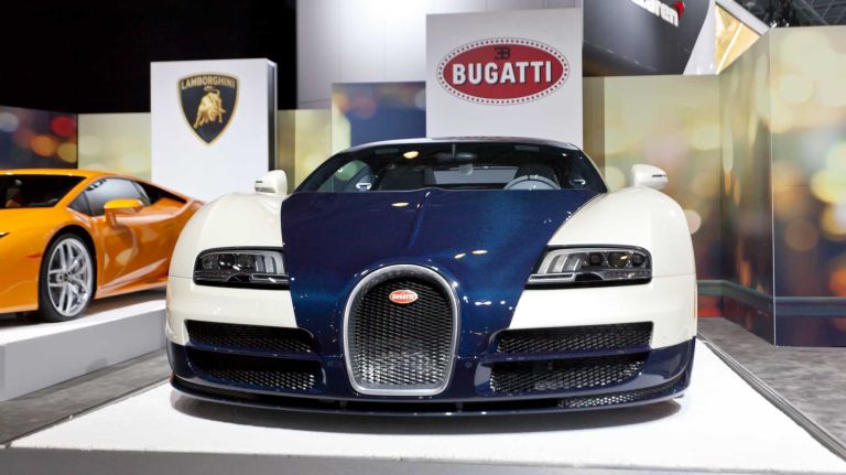 Blowing the other supercars out of the water, the Bugatti Veyron 16.4 features a massive 8.0L turbo-quad W16 engine that'll gets 7 miles to the gallon of gas, but will give you a seat-crushing 1,200 hp. The base price is $1.7 million.