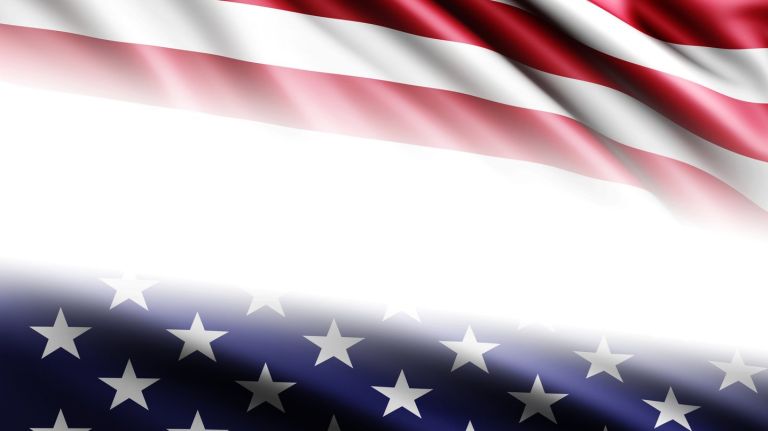 The Fourth is profoundly worth celebrating 1 Ameican flag on white background. The flag has grunge texture and composition has nicely proportioned copy space. Great use for elections and USA related concepts.