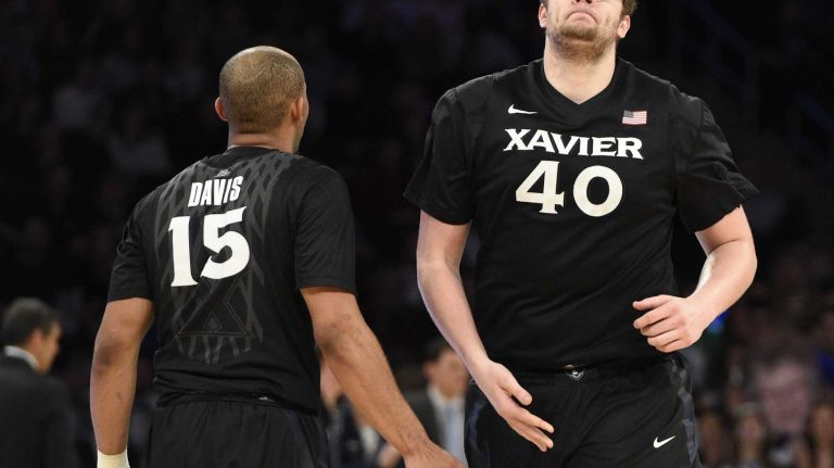 Xavier Musketeers center Matt Stainbrook reacts against the Villanova Wildcats during the final game of the Big East basketball tournament at Madison Square Garden on Saturday, March 14, 2015.