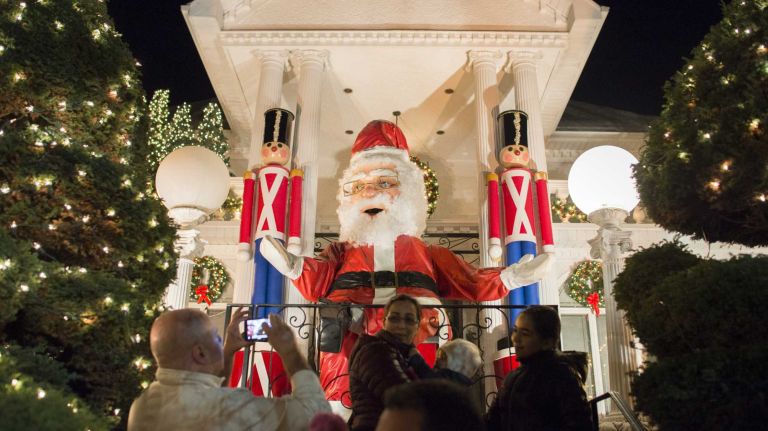 People come by the busload from as far as Pennsylvania to see the Christmas decorations in Dyker Heights, Brooklyn, on Dec. 5, 2015.