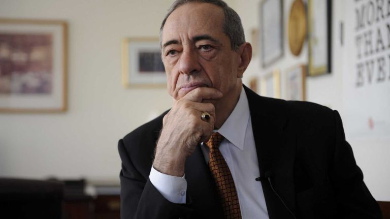 Gov. Mario Cuomo is interviewed at his office at the law firm of Willkie Farr & Gallagher on May 13, 2009. The former governor discussed his role in the Shoreham Nuclear Power Plant decommissioning. 