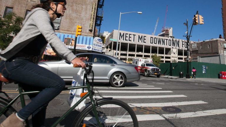 Downtown Brooklyn photos 16 People walk along Schermerhorn Street in Downtown Brooklyn.