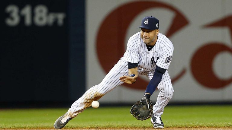 Derek Jeter's final game at Yankee Stadium 135 Derek Jeter of the Yankees fields the ball for an out in the seventh inning against the Baltimore Orioles at Yankee Stadium on Thursday, Sept. 25, 2014.