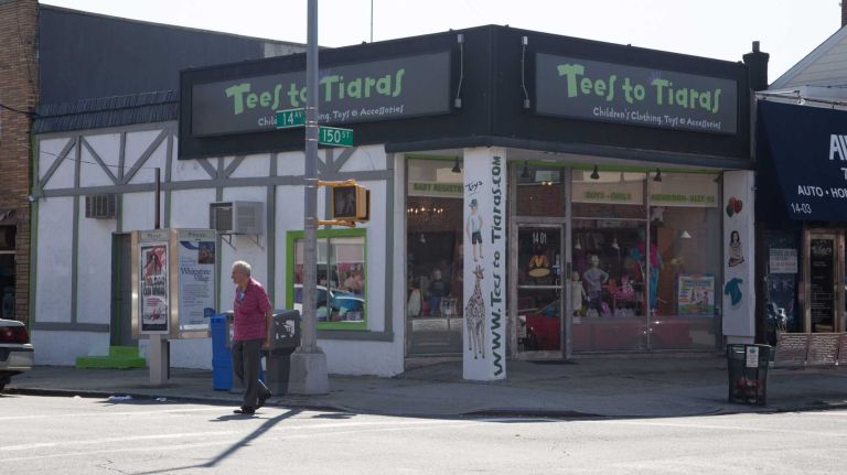 Children's store Tees to Tiaras in Whitestone on August 27, 2014. 