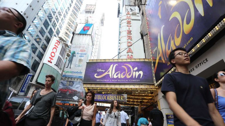 Outside the New Amsterdam Theater at 214 W. 42nd street, Tuesday, July 22 2014. 