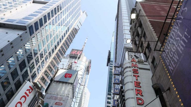 Outside the New Amsterdam Theater at 214 W. 42nd street, Tuesday, July 22 2014. 