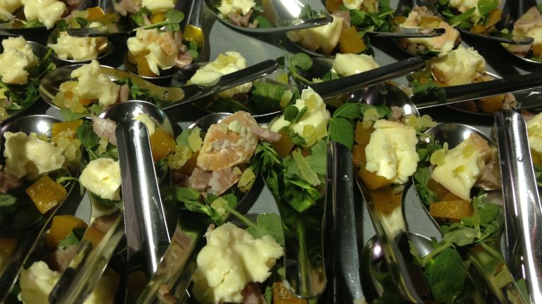 The Virginia Yankee! Von Trapp Oma, Daisy Della, pea shoots, pickled pumpkin, peanuts, and crystallized ginger by Sara Adduci from Charlottesville, VA.