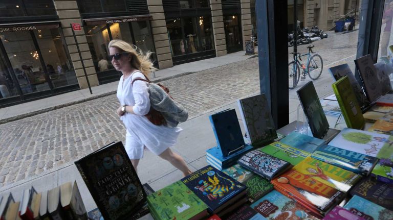 Children's books in the window of Powerhouse Arena at 37 Main Street in Dumbo on Friday, June 6, 2014. 