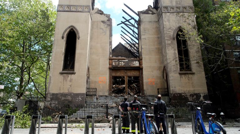 The Beth Hamedrash Hagodol on the Lower East Side was destroyed in a fire on Sunday, May 14, 2017. 