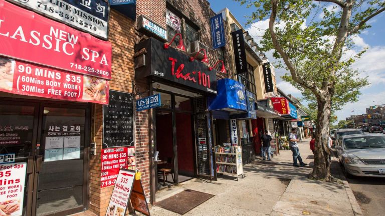 Businesses line 39th Avenue and Bell Boulevard in North Bayside. 