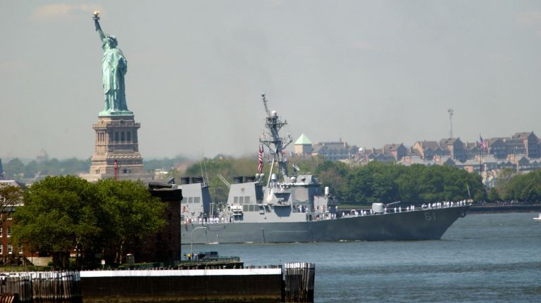 Fleet Week NYC: See photos of ships in New York Harbor and more 19 A ships sails into New York Harbor for Fleet Week on May 22, 2002.