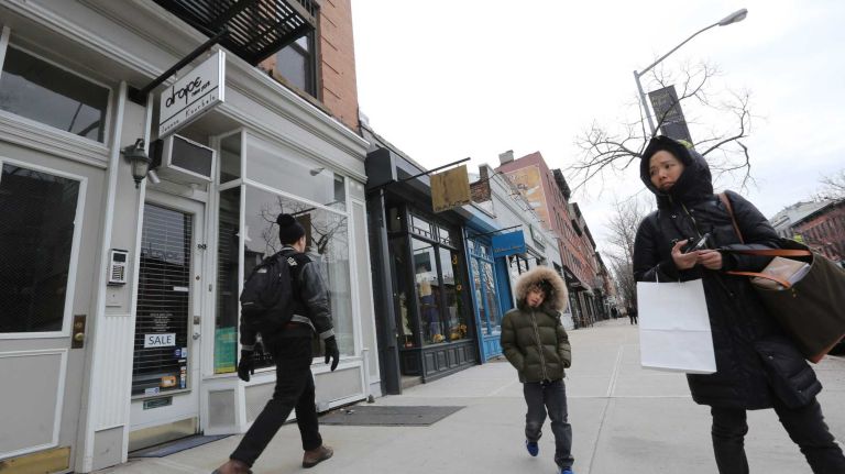 Shops along Atlantic Ave. between Hoyt and Bond streets in Boerum Hill, Brooklyn, Friday Mar. 14, 2014.