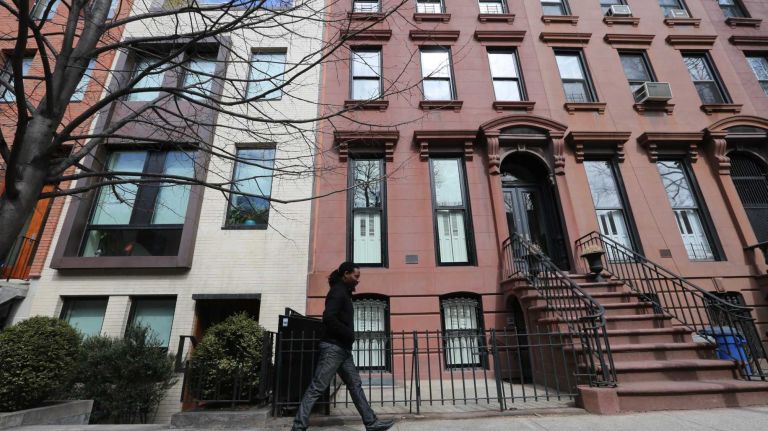 New homes next to historic ones along State street between Smith and Hoyt in Boerum Hill, Brooklyn, Friday, Mar. 14, 2014.