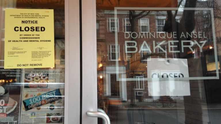 NYC restaurant health inspection drama 5 Much to the horror of cronut-lovers everywhere, Dominique Ansel’s famous bakery in SoHo was closed by the Health Department after a mouse was spotted by a customer. Subsequent inspections revealed several hundred mouse droppings, but the bakery bounced back just days later with a special “Rocky” Cronut to celebrate their “dedication and resilience” even in the face of a vermin invasion.