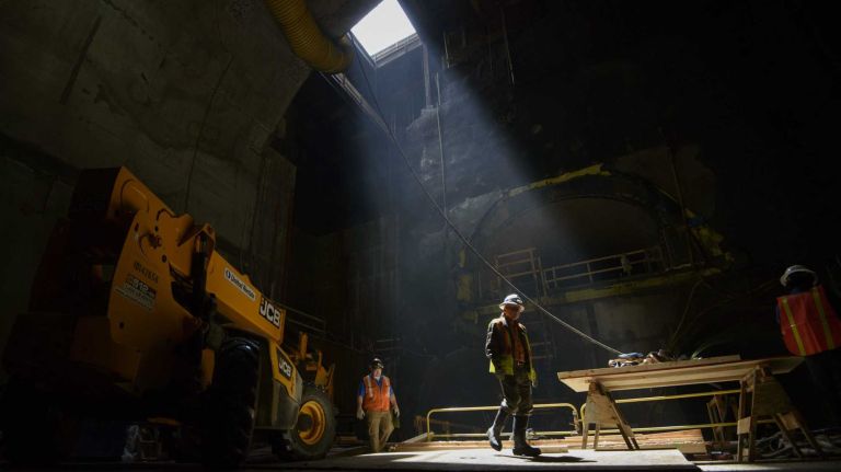 A shaft of light enters the southern most part of the 86th Street cavern of the Second Avenue Subway line on Thursday, May 01, 2014. 