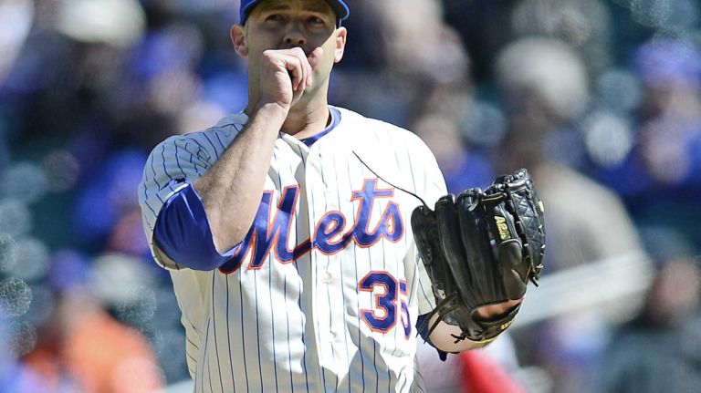 Mets starter Dillon Gee on Opening Day at Citi Field against the Washington Nationals on March 31, 2014.