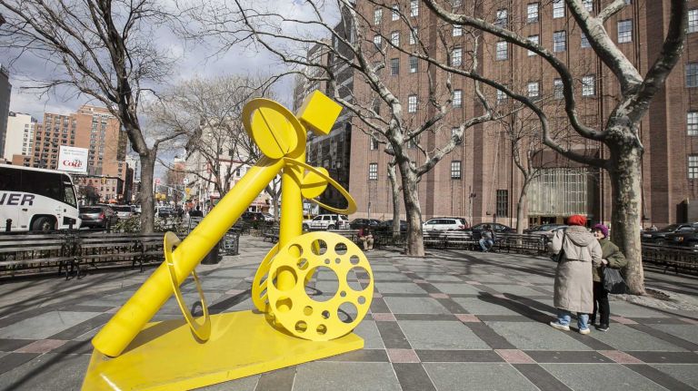 Art in TriBeCa Park in TriBeCa in Manhattan on March 20, 2014.